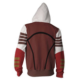 TV Ahsoka Tano Adult Cosplay Red Printed Hoodie Hooded Sweatshirt Casual Zip Up Hoodie